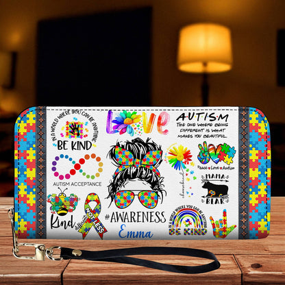 Lorva Leather Wallet Personalized Autismmom