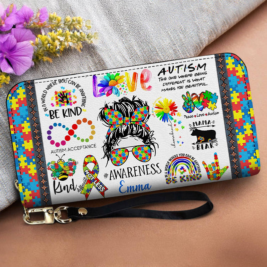 Lorva Leather Wallet Personalized Autismmom