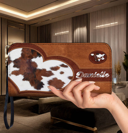 Lorva Leather Wallet Personalized Cow Lovely