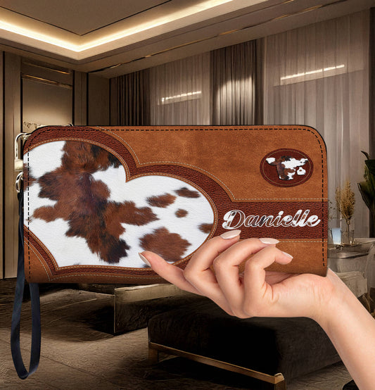Lorva Leather Wallet Personalized Cow Lovely