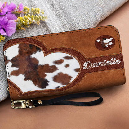 Lorva Leather Wallet Personalized Cow Lovely