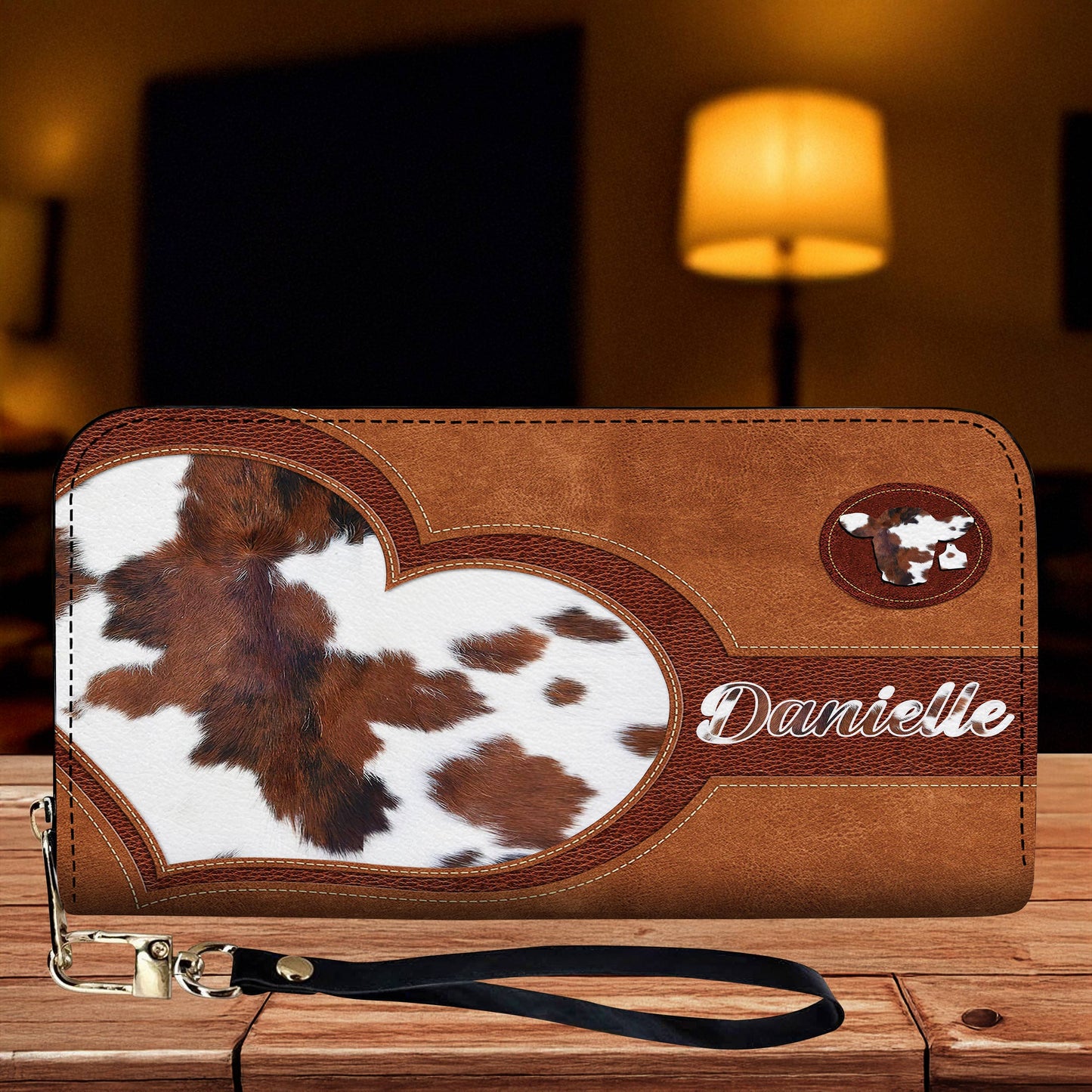Lorva Leather Wallet Personalized Cow Lovely