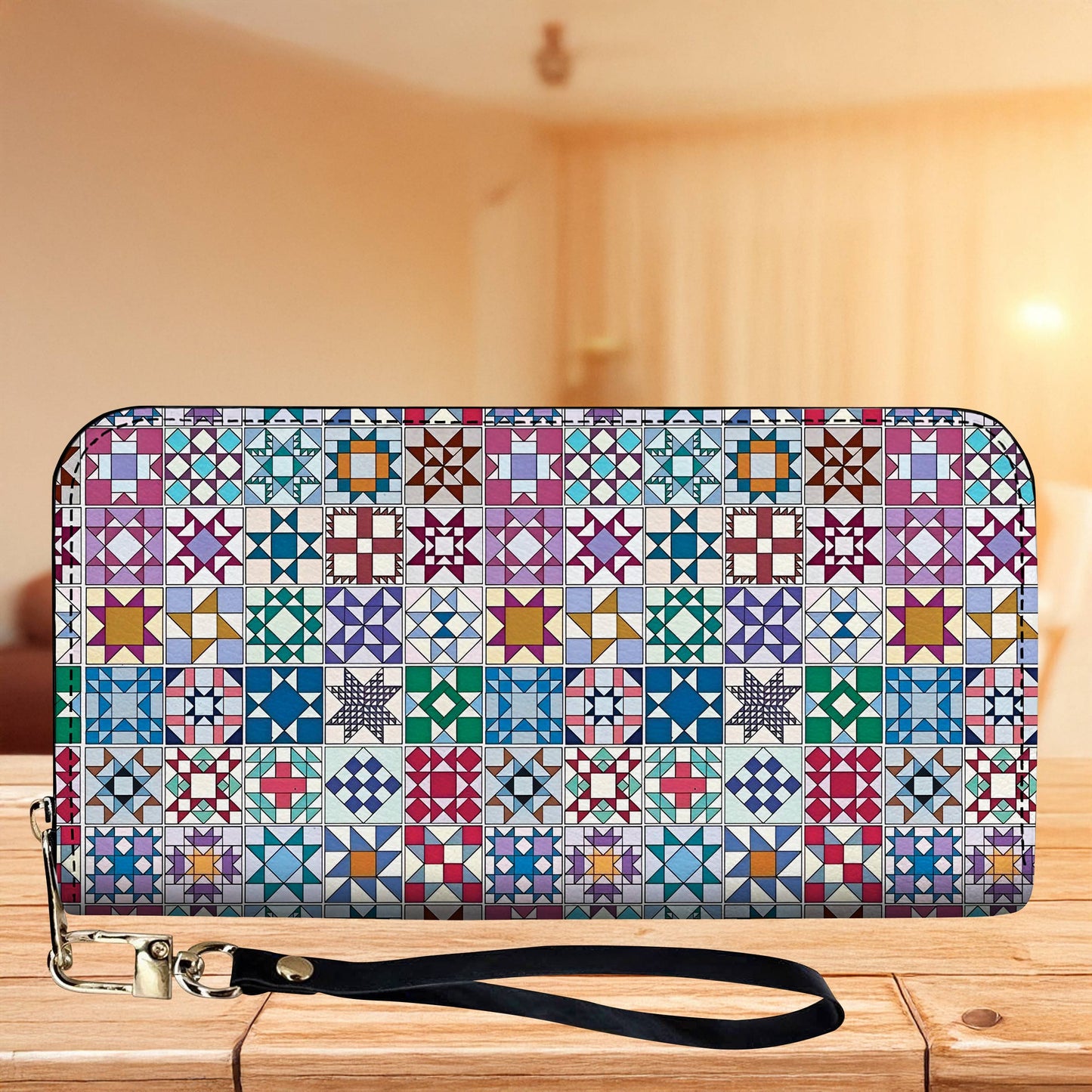 Lorva Leather Wallet Traditional Quilting Blocks