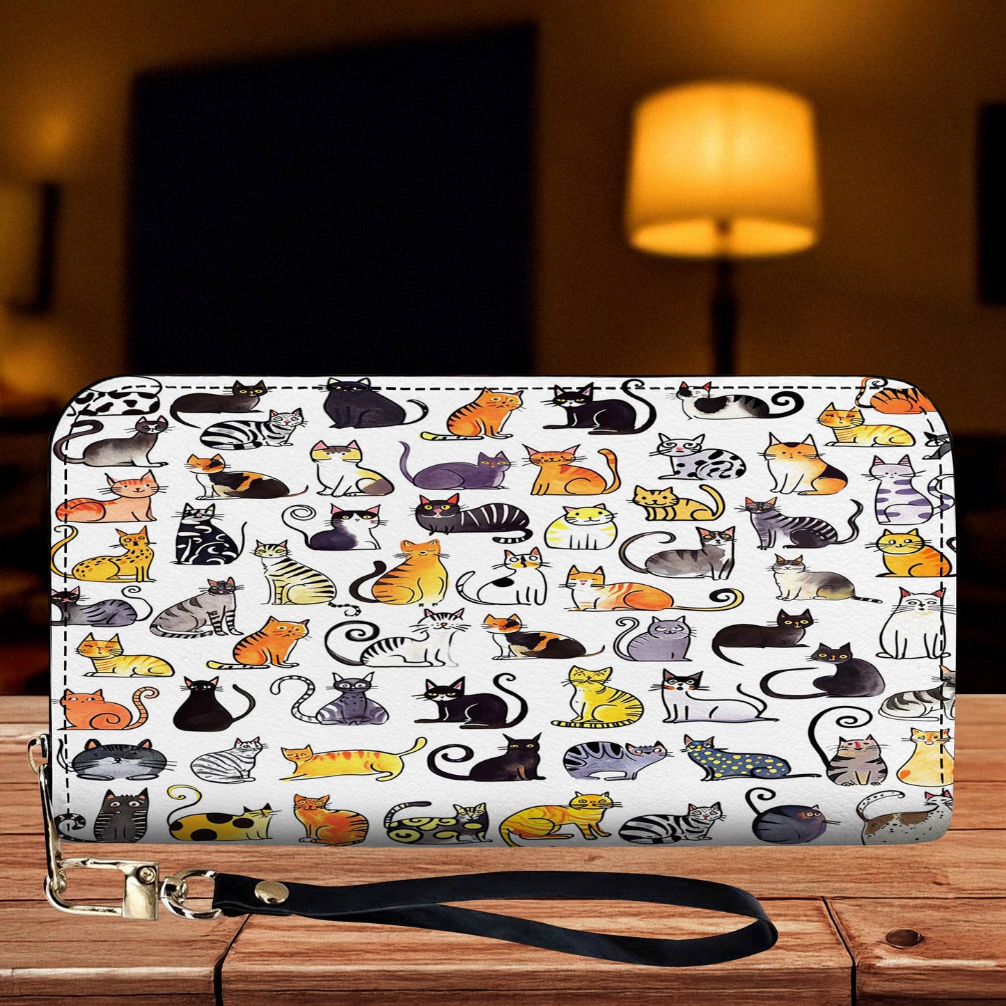 Lorva Leather Wallet Meow-gic