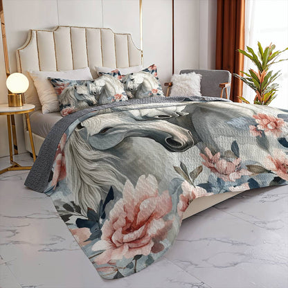 Lorva Horse All Season Quilt 3-Piece Set A Lot of Love
