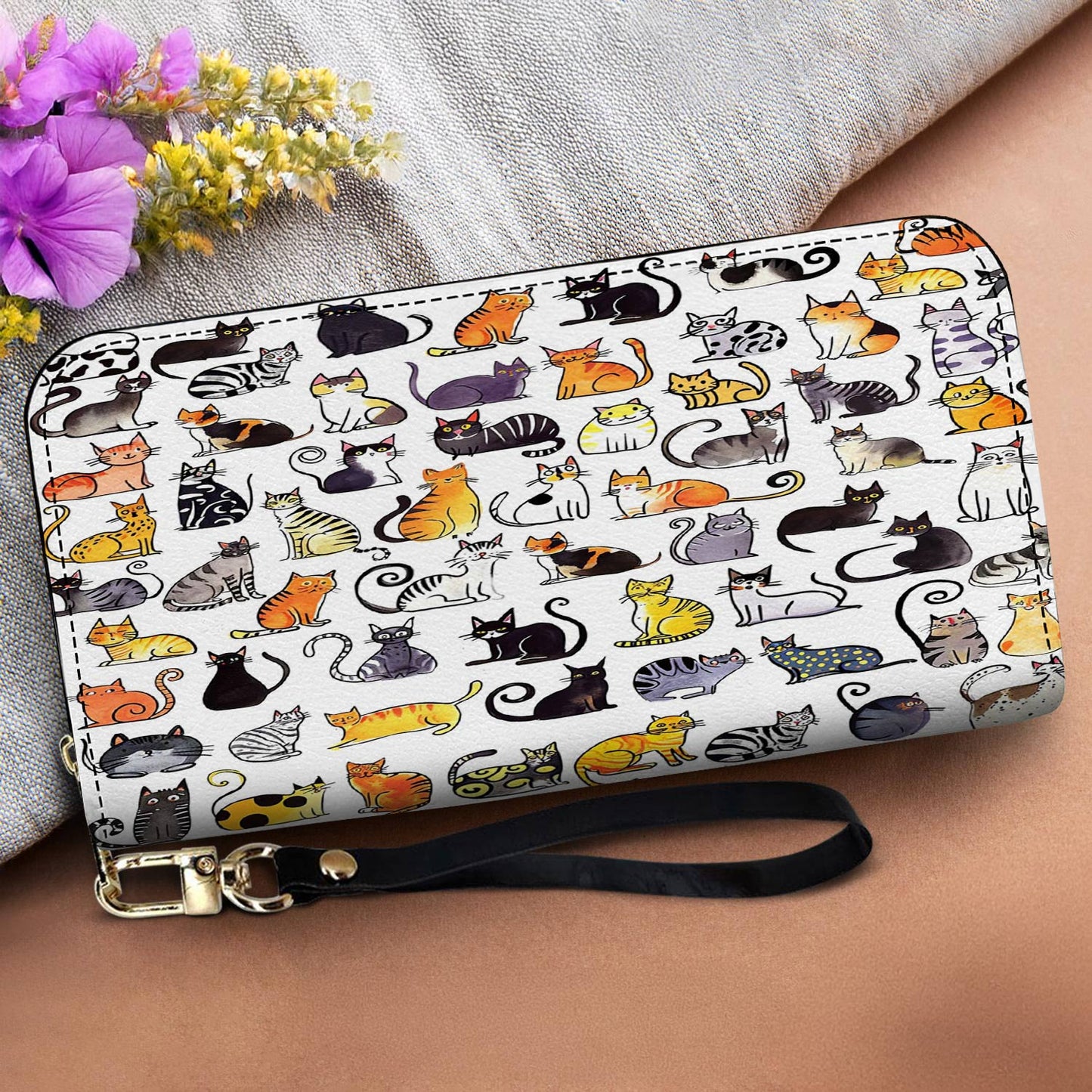 Lorva Leather Wallet Meow-gic