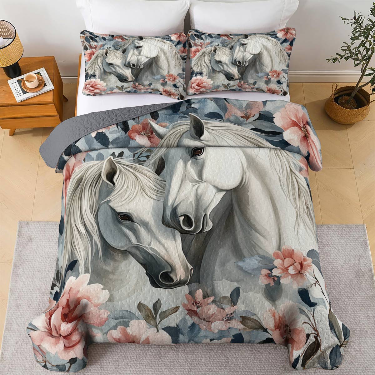 Lorva Horse All Season Quilt 3-Piece Set A Lot of Love