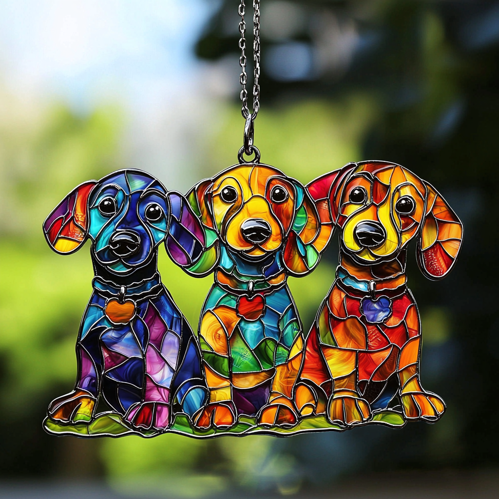 Lorva Suncatcher Colorful Dachshunds