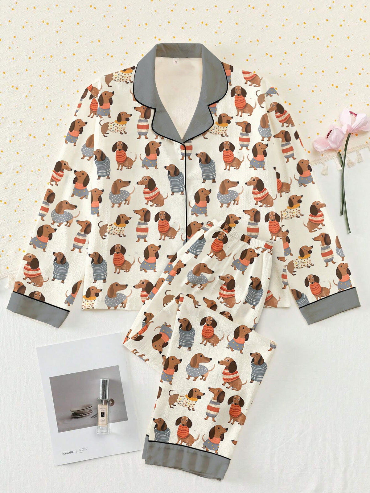 Lorva Dachshund Lover Classic Pajama Set Cuteness Overload