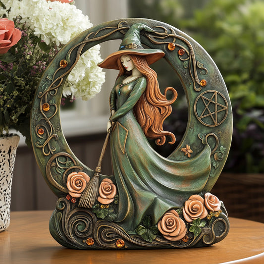 Witch Custom Shaped 2D Print Acrylic Plaque Beautiful Witch’s Floral