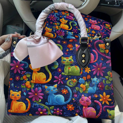 Lorva Cat Leather Bag Cute Cats Blossom