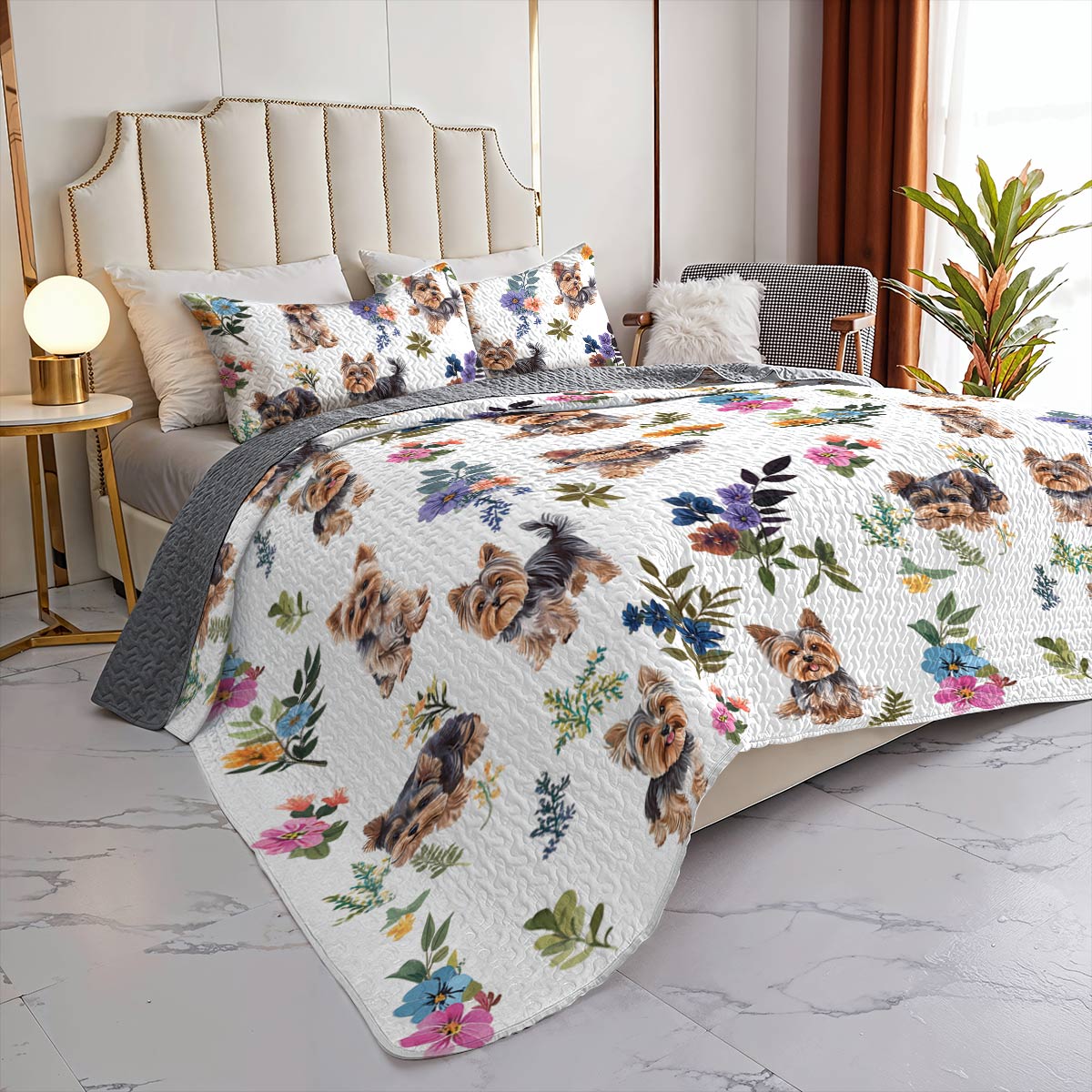 Lorva All Season Quilt 3-Piece Set Puppy Meadow Dreams