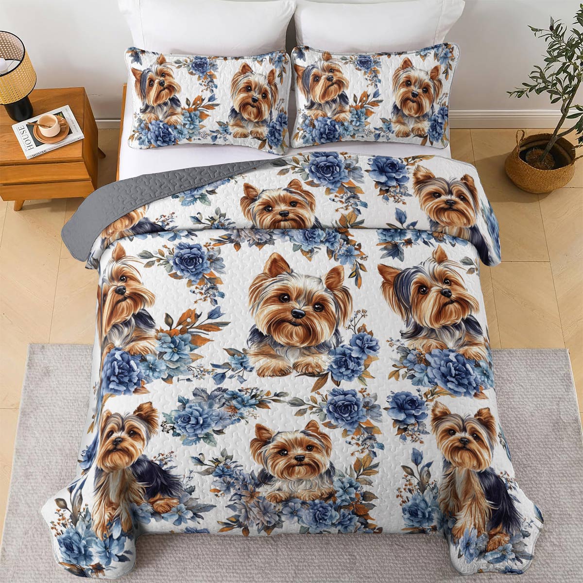 Lorva All Season Quilt 3-Piece Set Charming Yorkie Haven