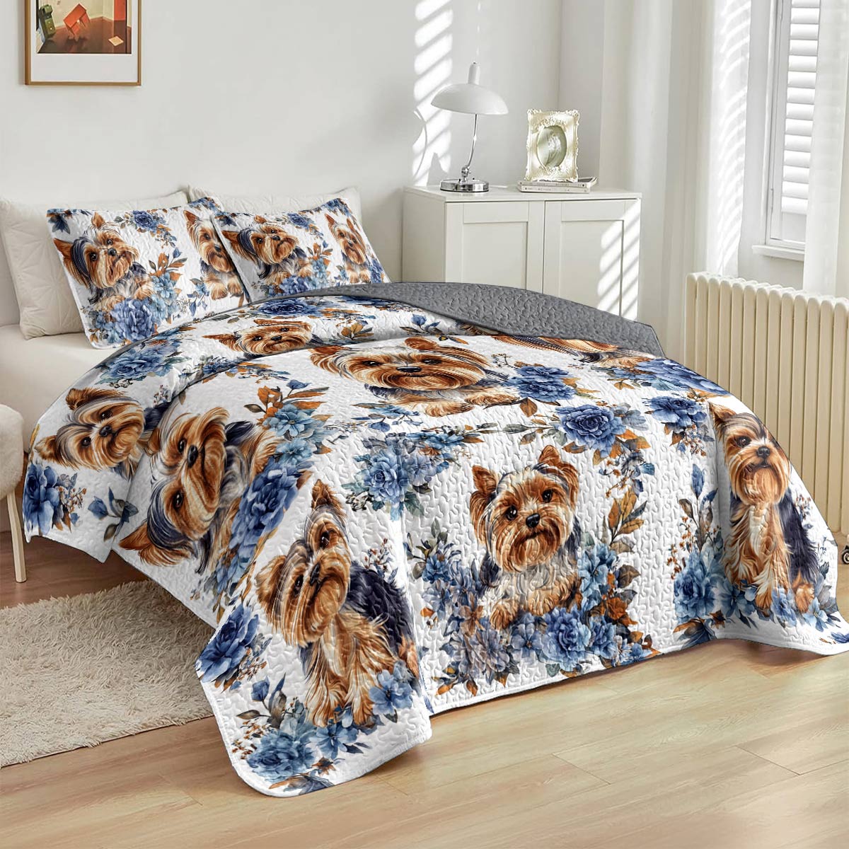 Lorva All Season Quilt 3-Piece Set Charming Yorkie Haven