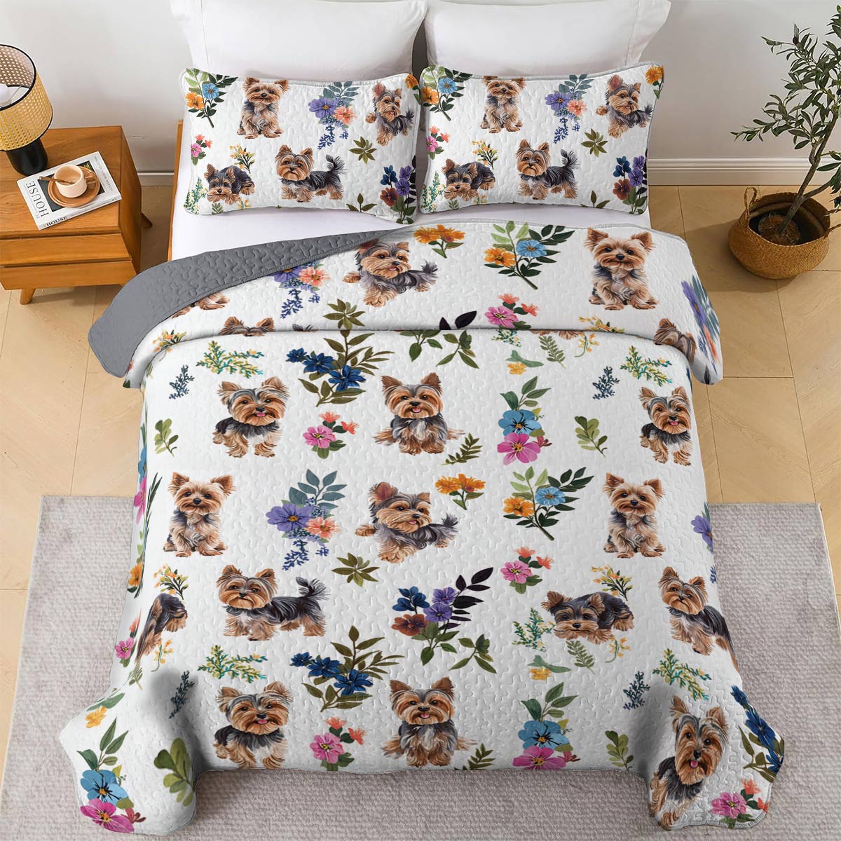 Lorva All Season Quilt 3-Piece Set Puppy Meadow Dreams
