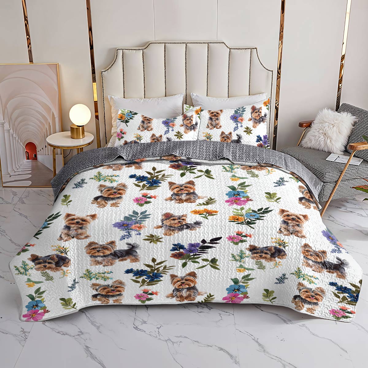 Lorva All Season Quilt 3-Piece Set Puppy Meadow Dreams