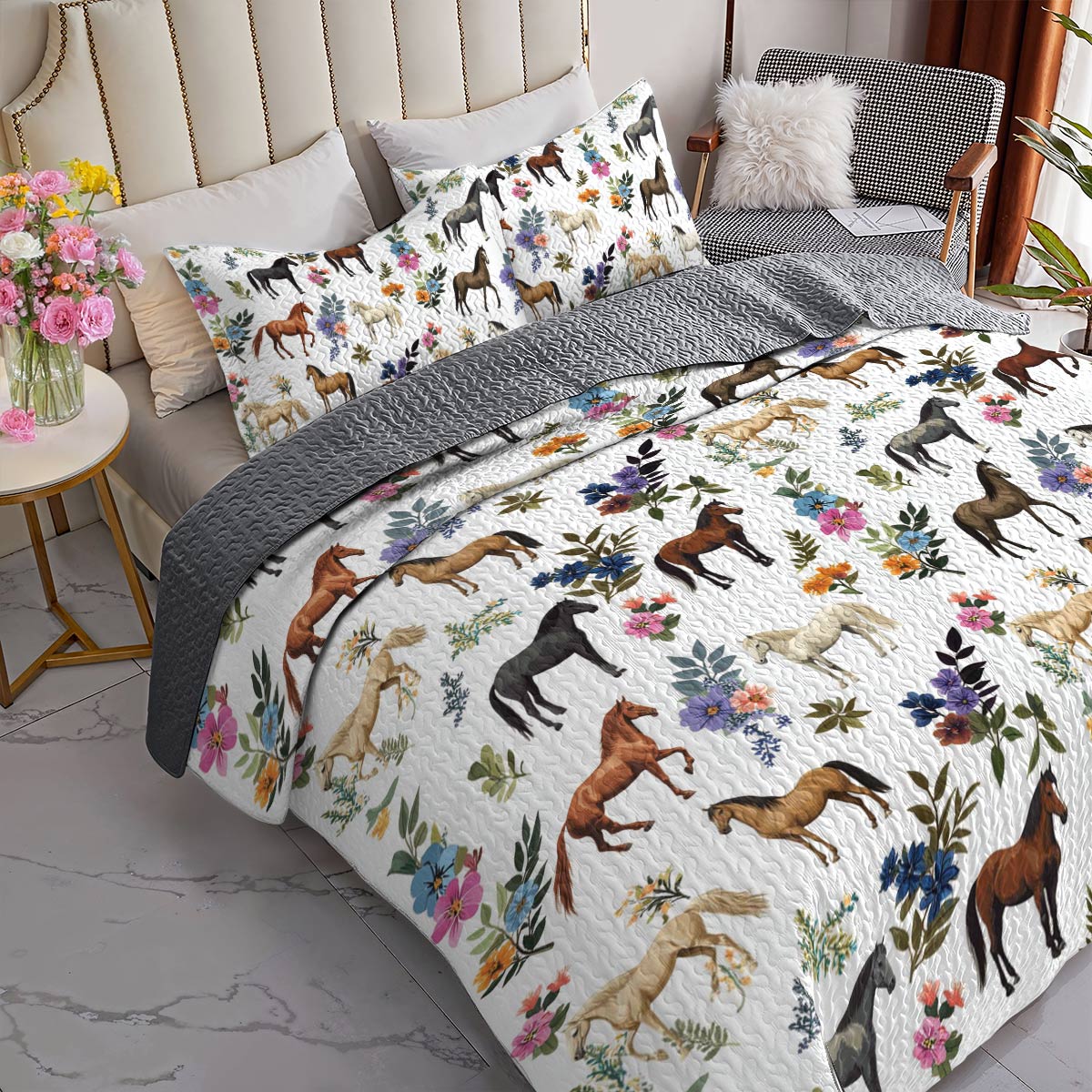 Lorva All Season Quilt 3-Piece Set Just A Girl Who Loves Horses