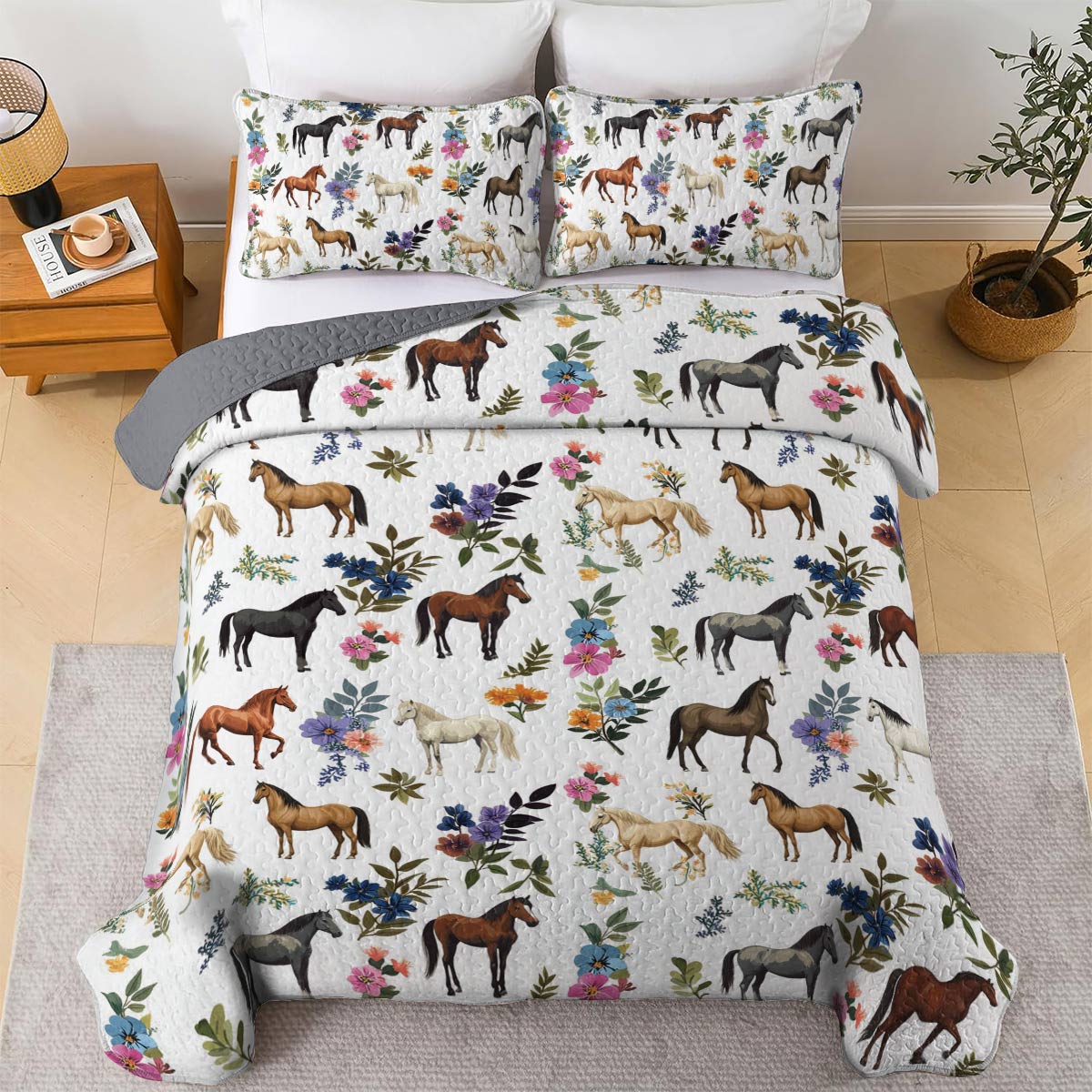 Lorva All Season Quilt 3-Piece Set Just A Girl Who Loves Horses