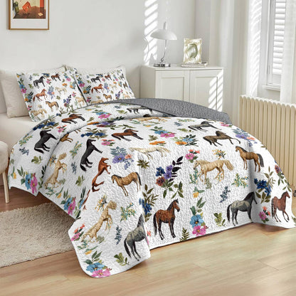 Lorva All Season Quilt 3-Piece Set Just A Girl Who Loves Horses