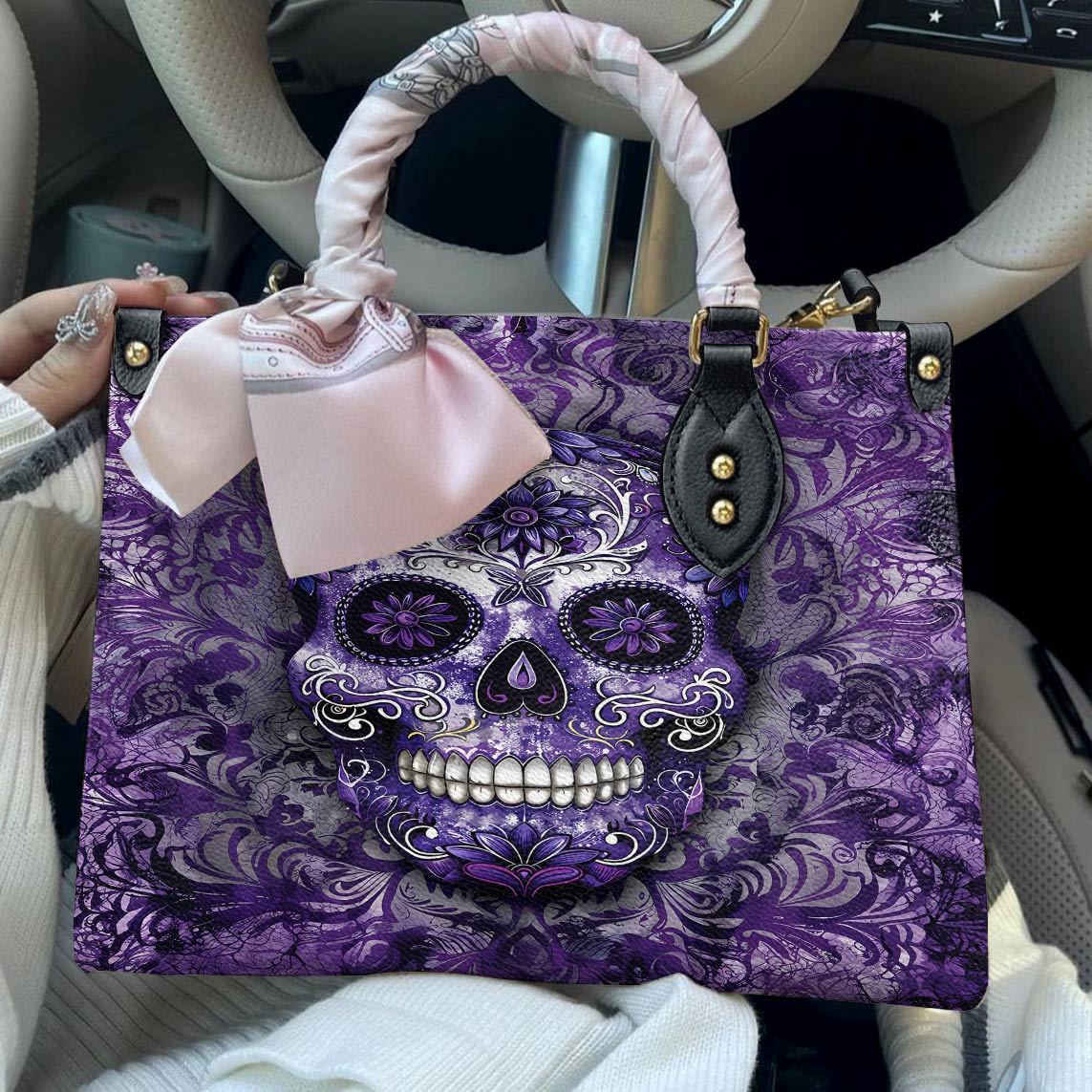 Lorva Leather Bag Mandala Sugar Skull
