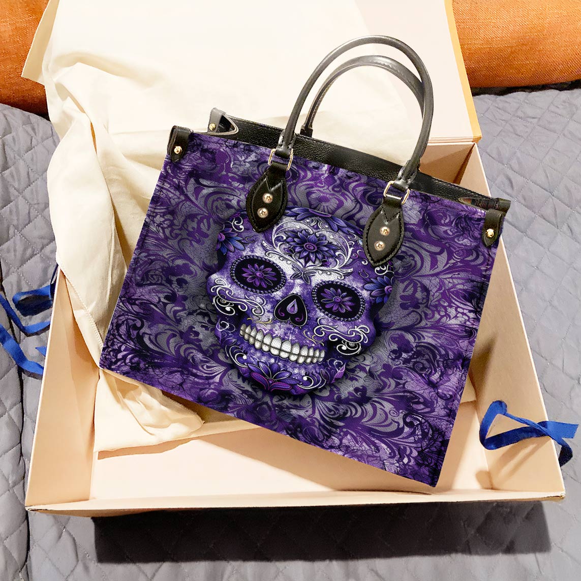 Lorva Leather Bag Mandala Sugar Skull