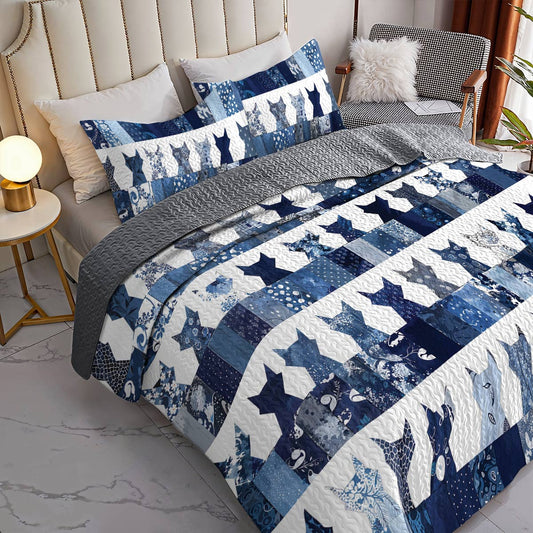 Lorva All Season Quilt 3-Piece Set Patchwork Purrs