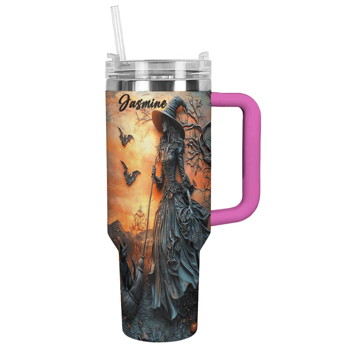 Witch Lorva Tumbler Personalized Enchanted Sunset