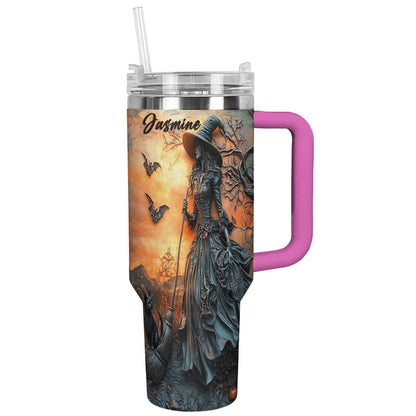 Witch Lorva Tumbler Personalized Enchanted Sunset