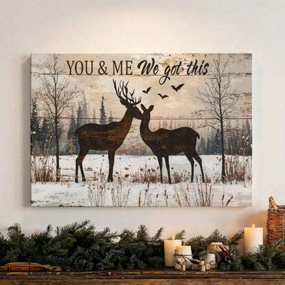 Lorva Wooden-Framed Canvas Wall You And Me We Got This