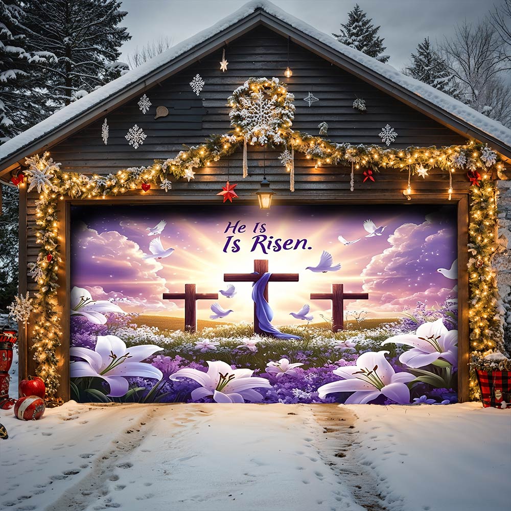 Lorva Garage Door Banner Decoration He Is Risen
