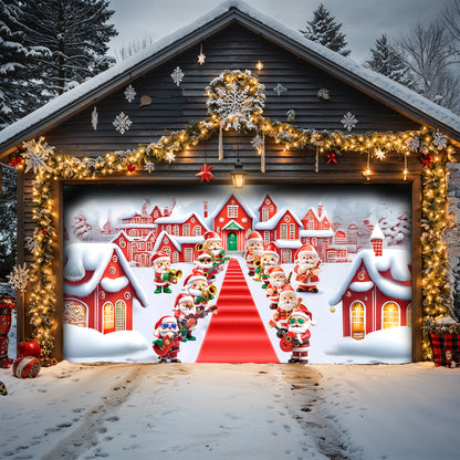 Lorva Christmas Garage Door Banner Decoration Welcome to Santa’s Town