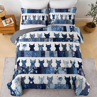 Lorva All Season Quilt 3-Piece Set Patchwork Purrs