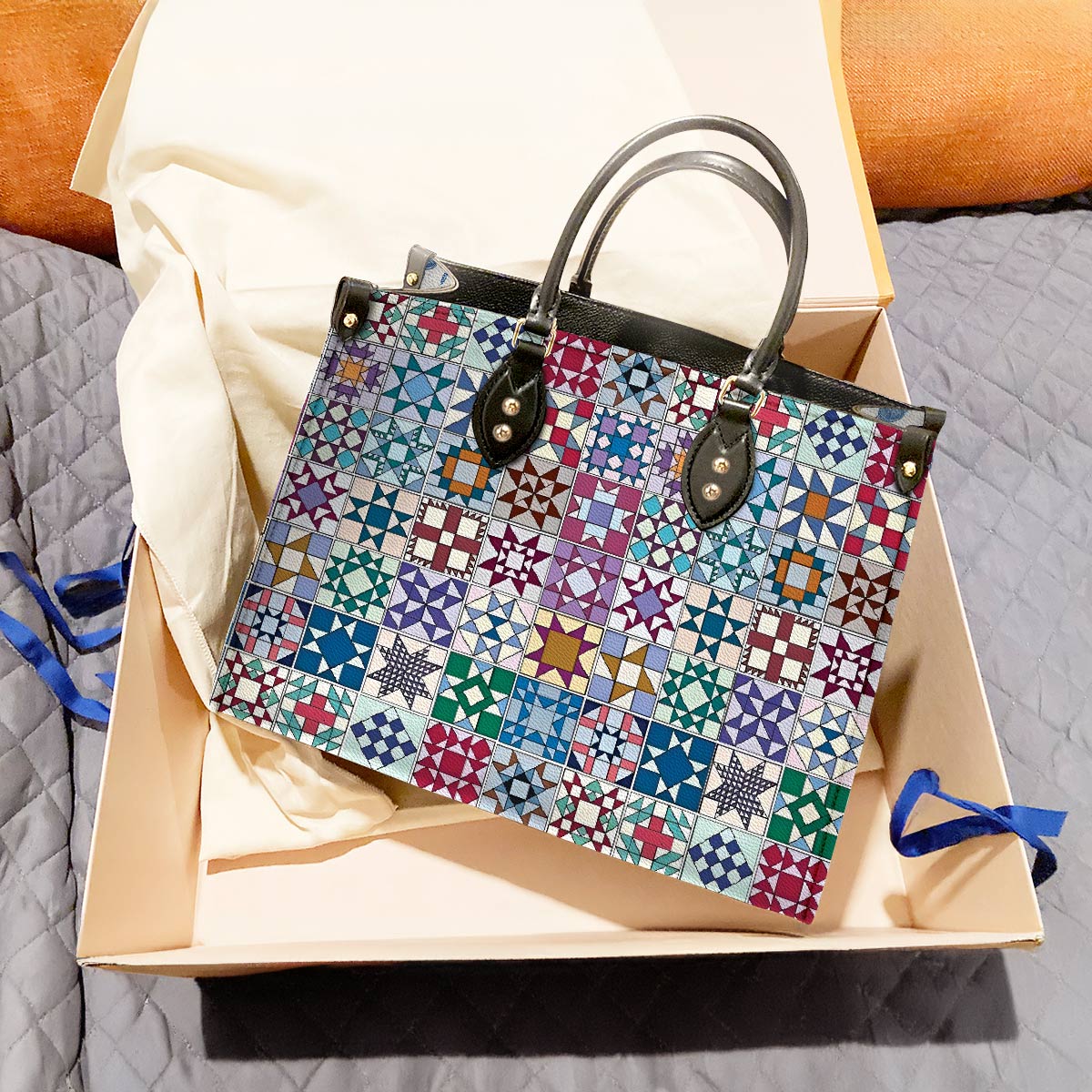 Lorva Leather Bag Gentle Quilting Blocks