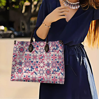 Lorva Leather Bag Complicated Quilting Blocks