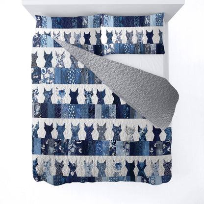 Lorva All Season Quilt 3-Piece Set Patchwork Purrs