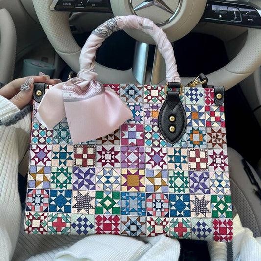 Lorva Leather Bag Gentle Quilting Blocks