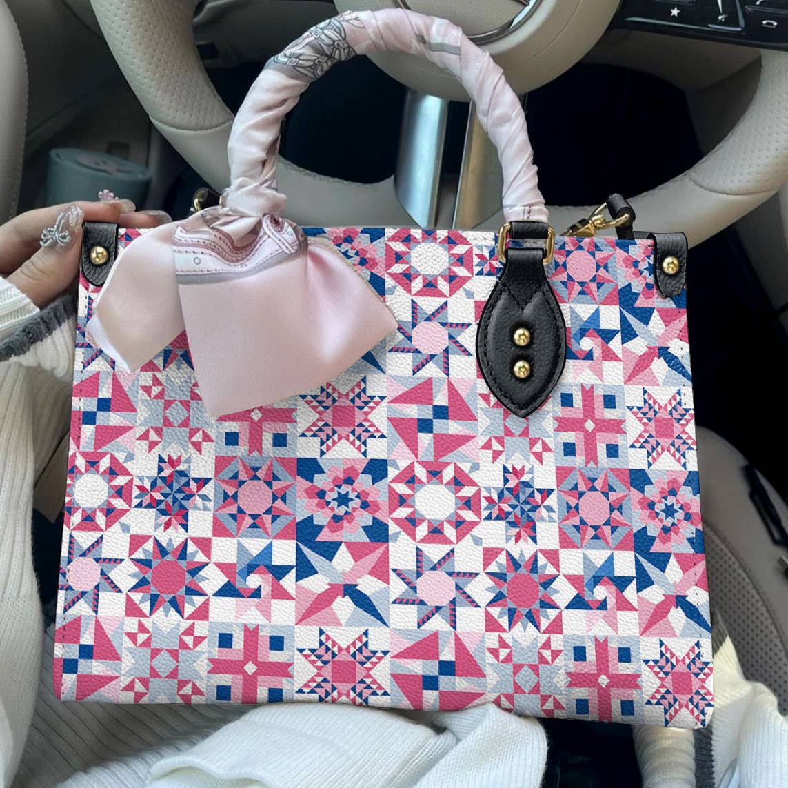 Lorva Leather Bag Complicated Quilting Blocks