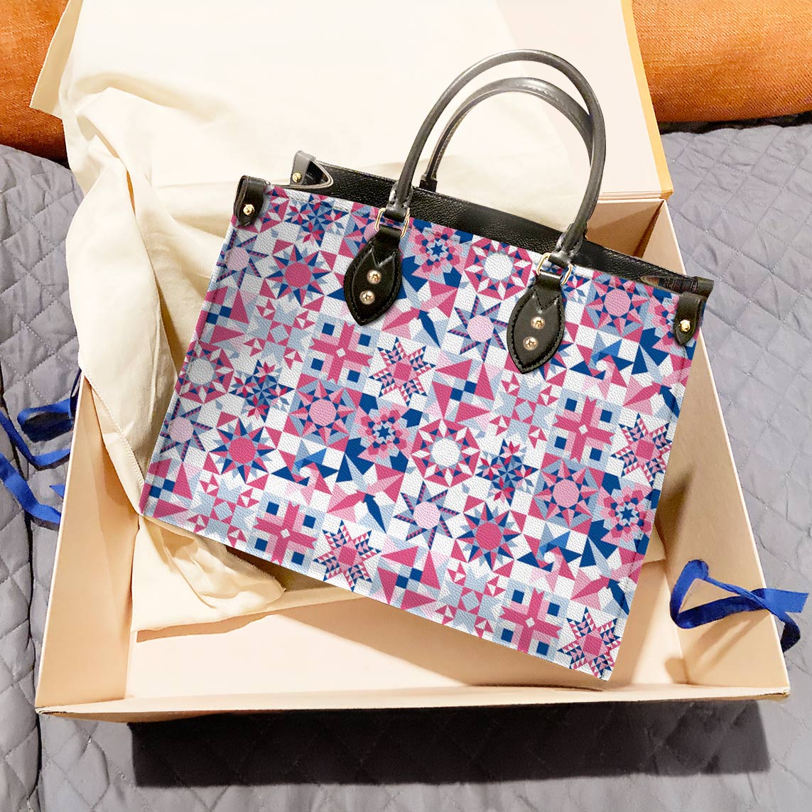 Lorva Leather Bag Complicated Quilting Blocks