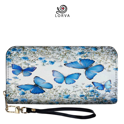 Lorva Butterfly Leather Wallet Morning Sky
