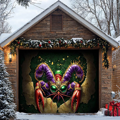 Lorva Mardi Gras Garage Door Banner Decoration Majestic Crawfish