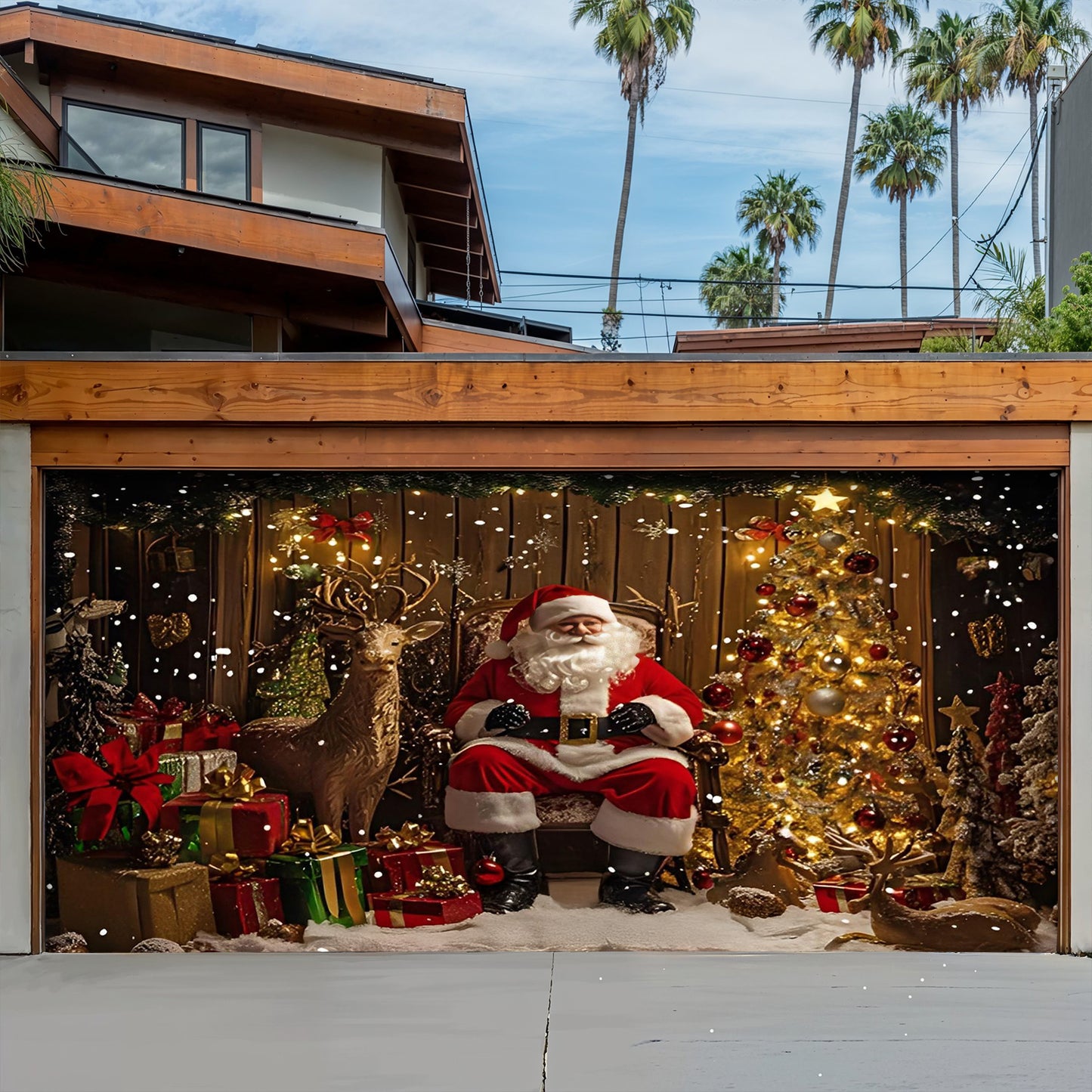 Lorva Christmas Garage Door Banner Decoration Cozy Home