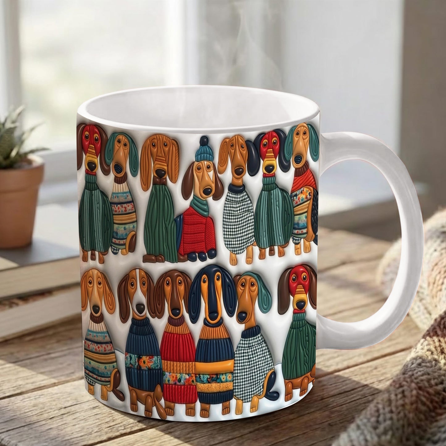 Lorva  Flat Print Mug Amazing Dachshund