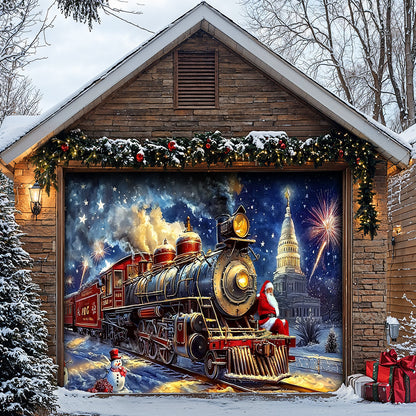 Lorva Christmas Garage Door Banner Decoration The Patriotic Polar Express