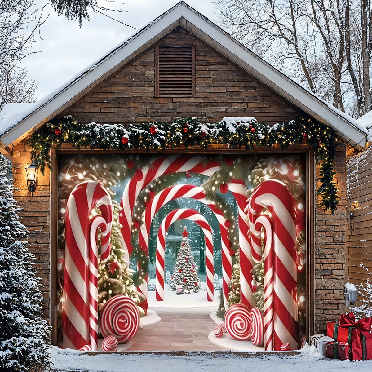 Lorva Christmas Garage Door Banner Decoration The Cute Endless Gate
