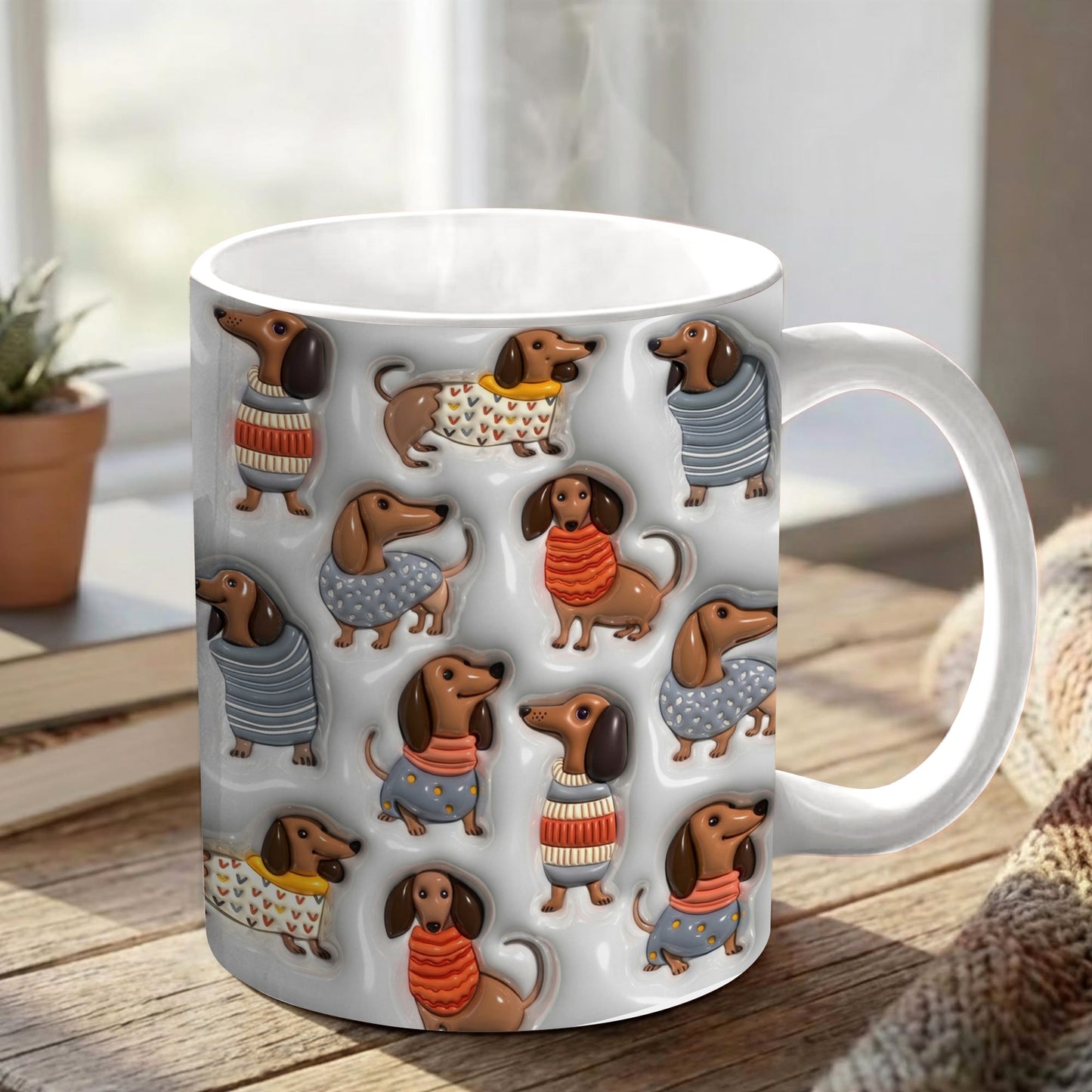 Lorva Flat Print Mug Cuteness Overload Dachshund
