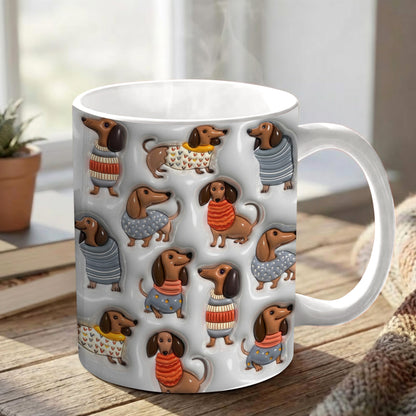 Lorva Flat Print Mug Cuteness Overload Dachshund