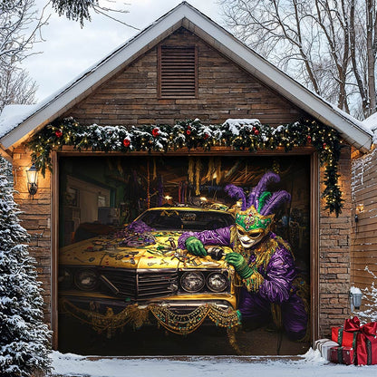 Lorva Mardi Gras Garage Door Banner Decoration Mardi Gras Auto Fix