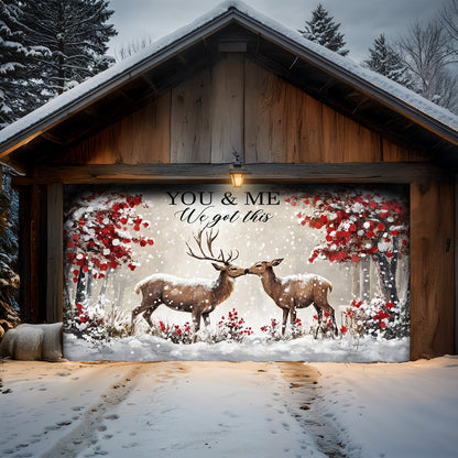 Lorva Deer Garage Door Banner Decoration Everlasting Love