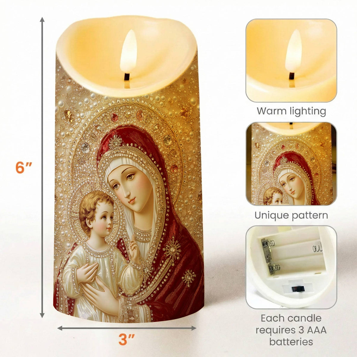 Lorva LED Candle Holy Mother Serenity
