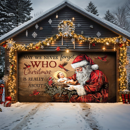 Lorva Christmas Garage Door Banner Decoration Faith